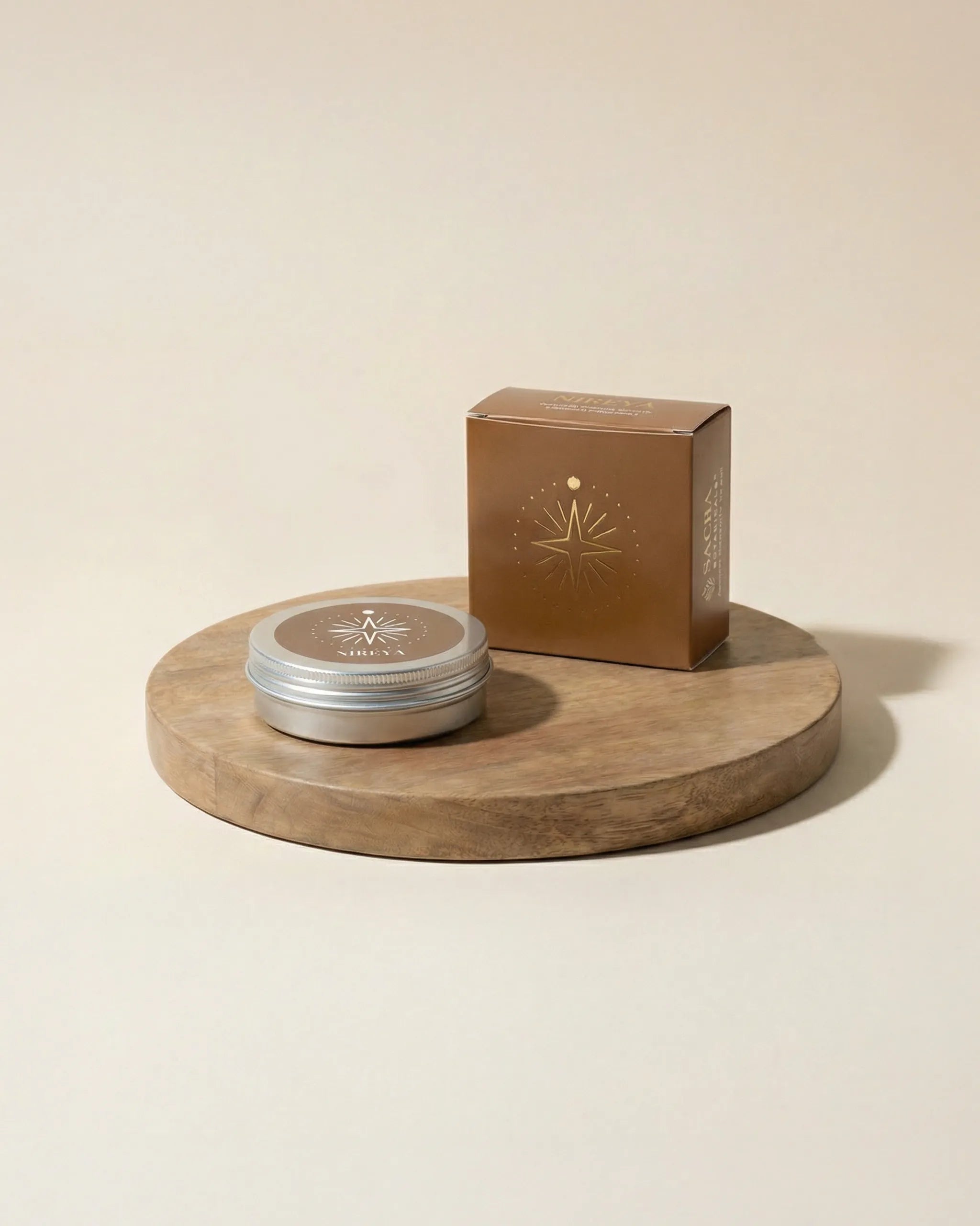 Blend botanic Nireya - cutie aurie si recipient metalic Sacra Botanicals