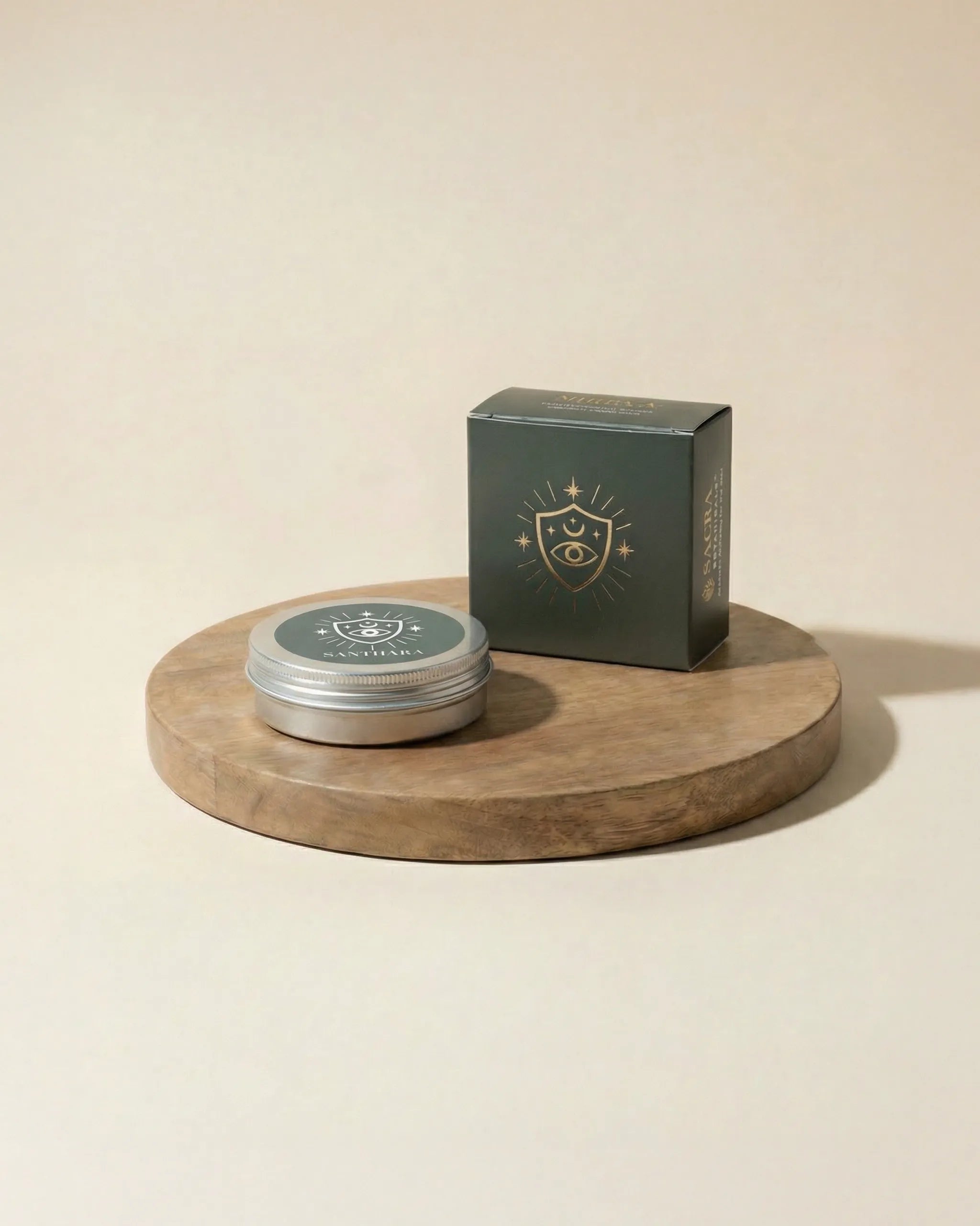 Blend botanic Santhara - cutie kaki si recipient metalic Sacra Botanicals