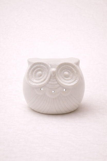 Incalzitor ceramic pentru uleiuri esentiale in forma de bufnita mica, vedere frontala