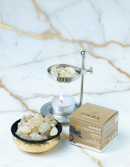 Tamaie Boswellia Sacra Royal Green - utilizare pe suport de incalzire