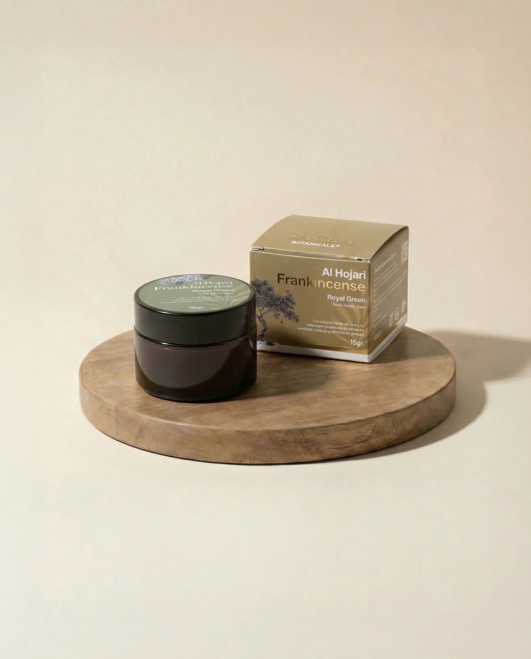 Tamaie Boswellia Sacra Royal Green - borcan amber si cutie Sacra Botanicals